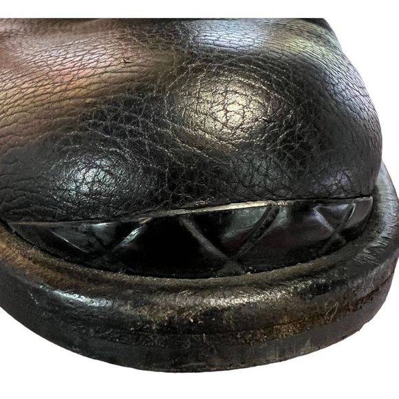 BOTTEGA VENETA RIDING BOOTS BLACK LEATHER SIZE 37 KNEE HIGH BOOTS MOTO - Picture 7 of 13